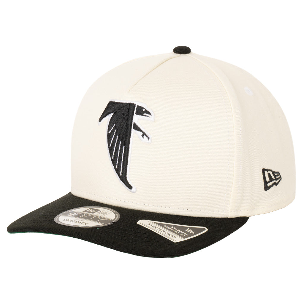 NFL Atlanta Falcons New Era Two-Tone Throwback Team Color 9FIFTY A-Frame Snapback Hat - Cream