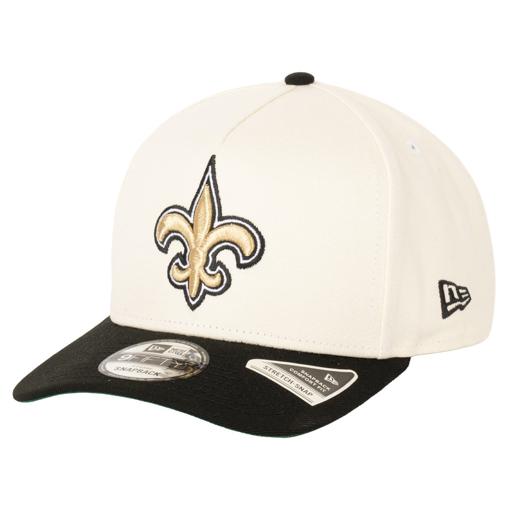 NFL New Orleans Saints New Era Two-Tone Primary Team Color 9FIFTY A-Frame Snapback Hat - Cream