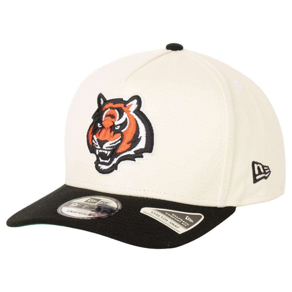 NFL Cincinnati Bengals New Era Two-Tone Primary Team Color 9FIFTY A-Frame Snapback Hat - Cream