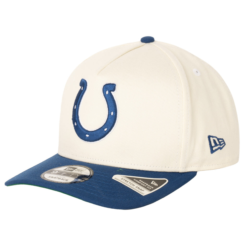 NFL Indianapolis Colts New Era Two-Tone Primary Team Color 9FIFTY A-Frame Snapback Hat - Cream