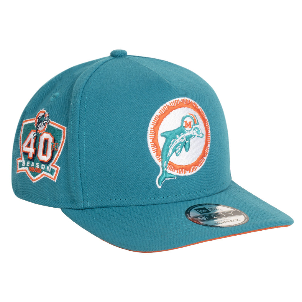 NFL Miami Dolphins New Era Team Undervisor 9FIFTY A-Frame Snapback Hat - Teal