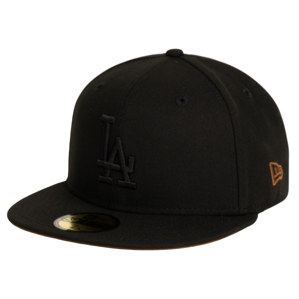 MLB Los Angeles Dodgers New Era Brown Under Visor 59FIFTY Fitted Hat - Black