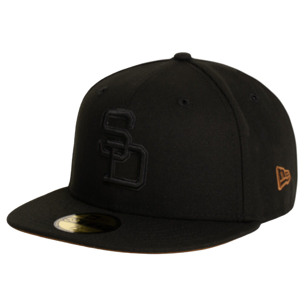 MLB San Diego Padres New Era Brown Under Visor 59FIFTY Fitted Hat - Black