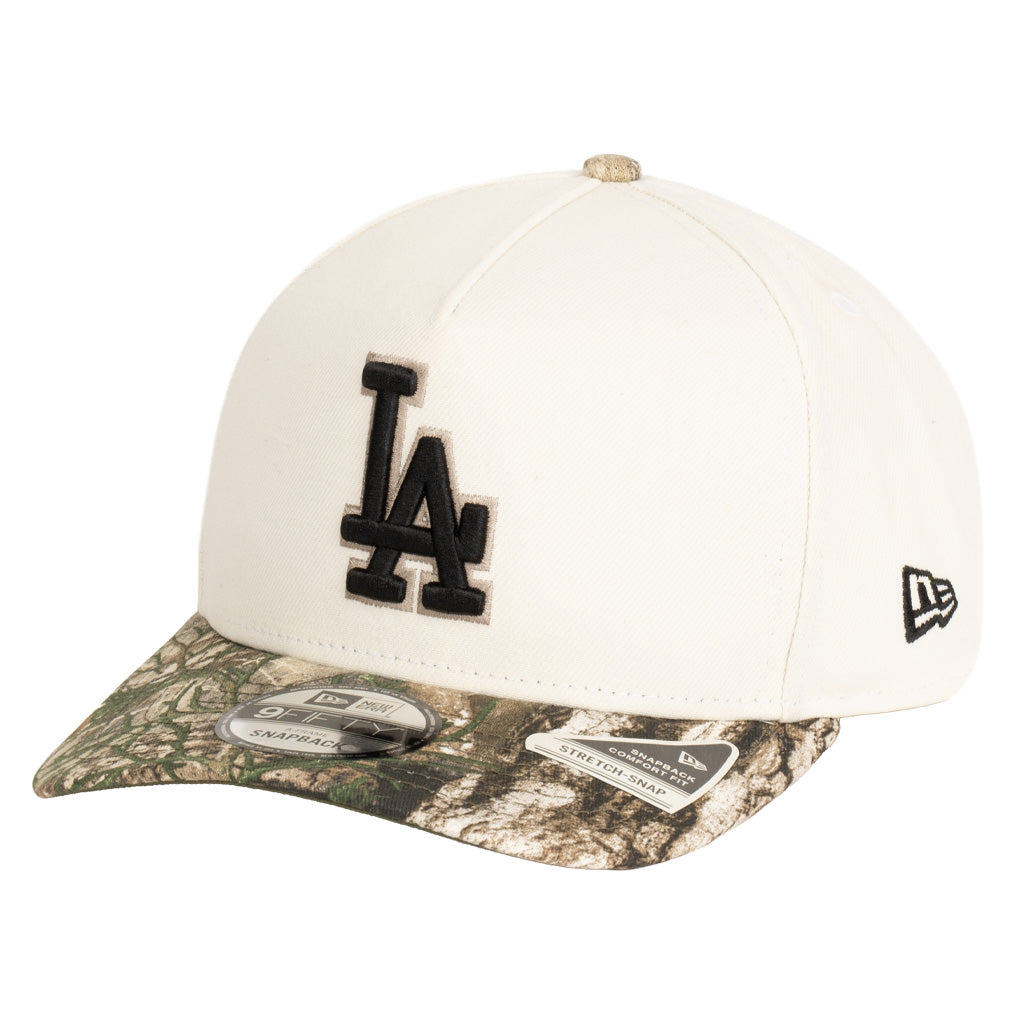 MLB Los Angeles Dodgers New Era Real Tree 9FIFTY A-Frame Snapback Hat - Cream