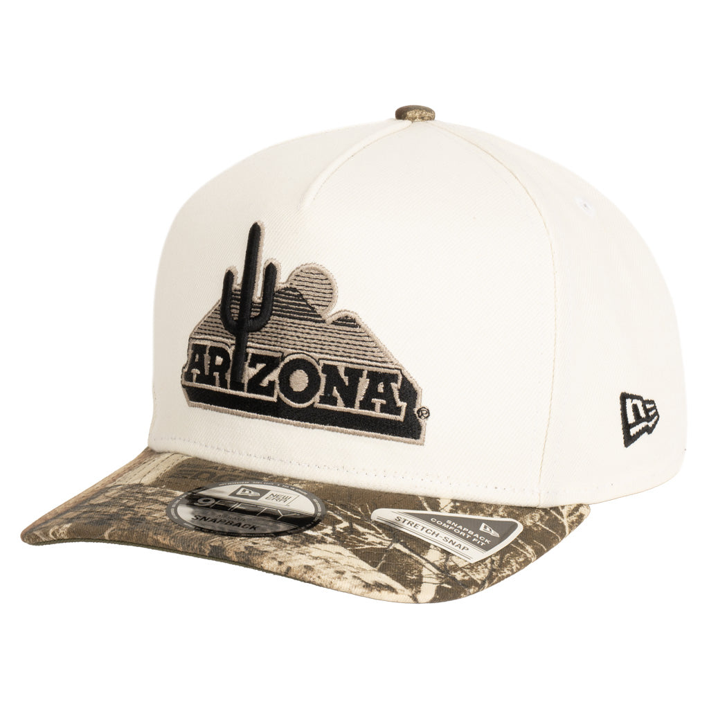 NCAA Arizona Wildcats New Era Real Tree 9FIFTY A-Frame Snapback Hat - Cream