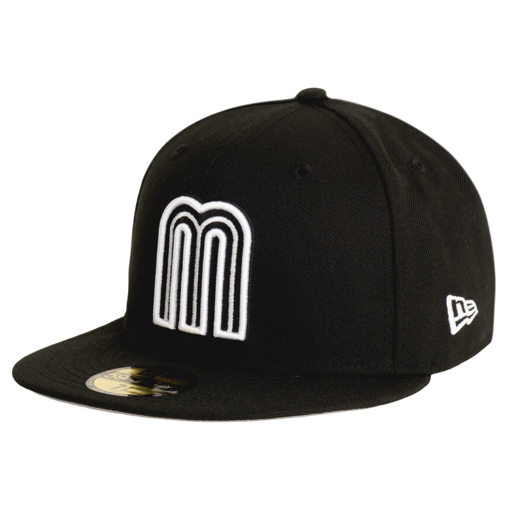 Mexico WBC New Era Black And White 59FIFTY Fitted Hat - Black