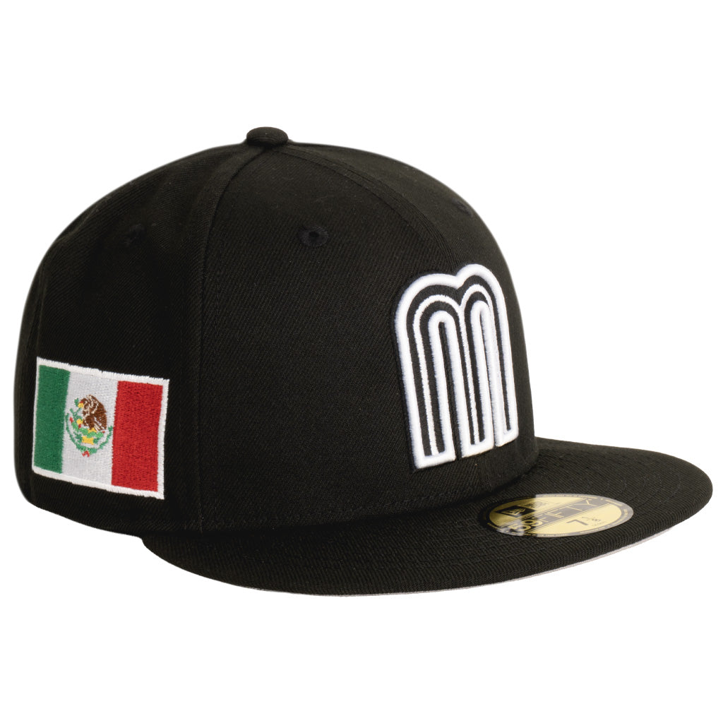 Mexico WBC New Era Black And White 59FIFTY Fitted Hat - Black