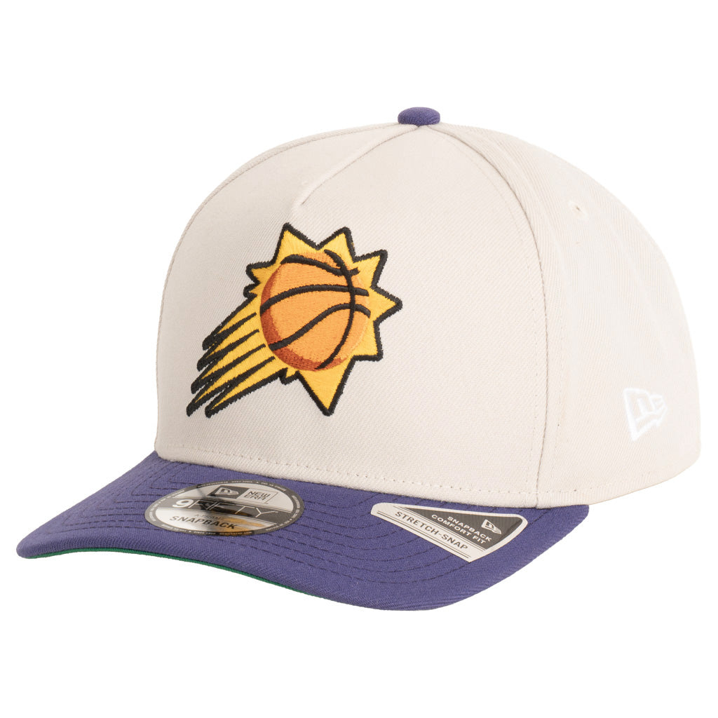 NBA Phoenix Suns New Era Two-Tone Primary Team Color Stone 9FIFTY A-Frame Snapback Hat - Stone