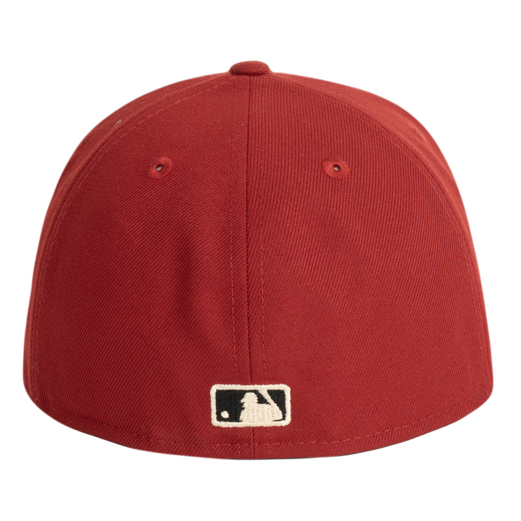 MLB Arizona Diamondbacks New Era Black Logo With Tan Outline 59FIFTY Fitted Hat - Red