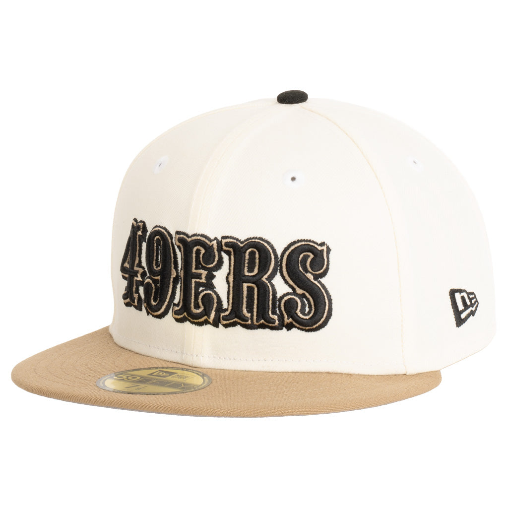 NFL San Francisco 49ers New Era Dark Harvester 59FIFTY Fitted Hat - Cream