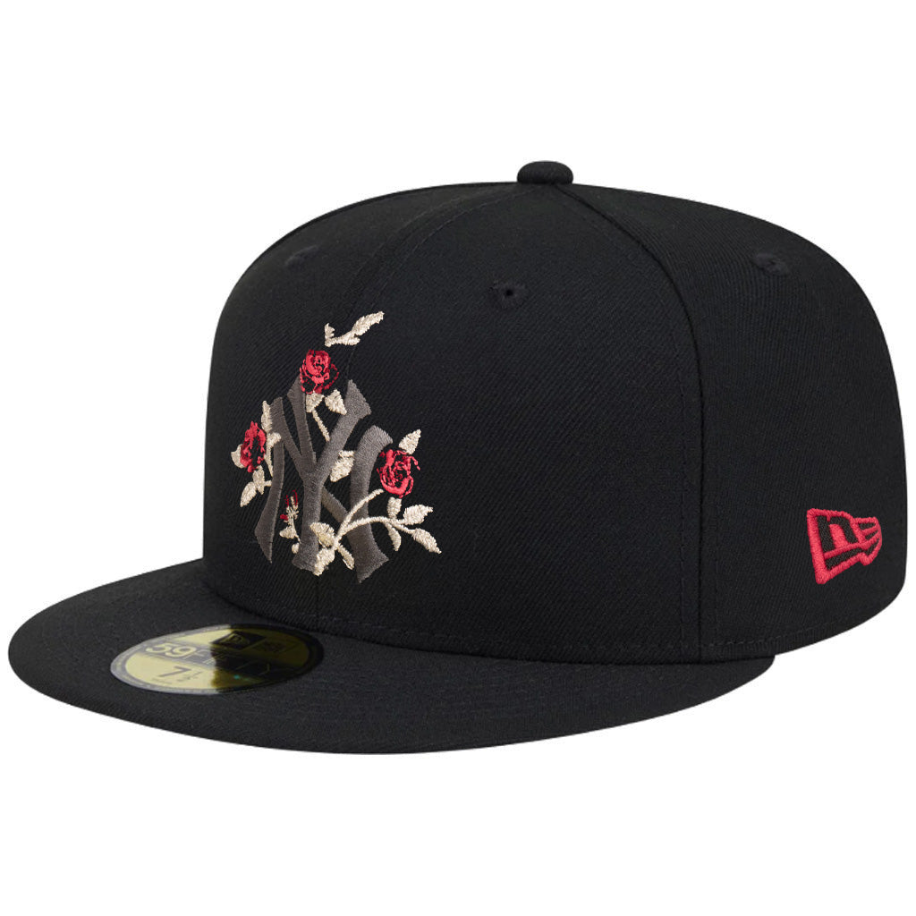 MLB New York Yankees New Era Black Roses 59FIFTY Fitted Hat - Black