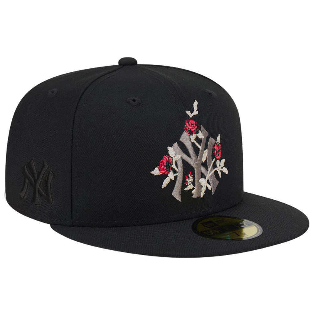 MLB New York Yankees New Era Black Roses 59FIFTY Fitted Hat - Black
