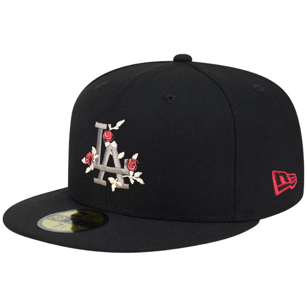 MLB Los Angeles Dodgers New Era Black Roses 59FIFTY Fitted Hat - Black