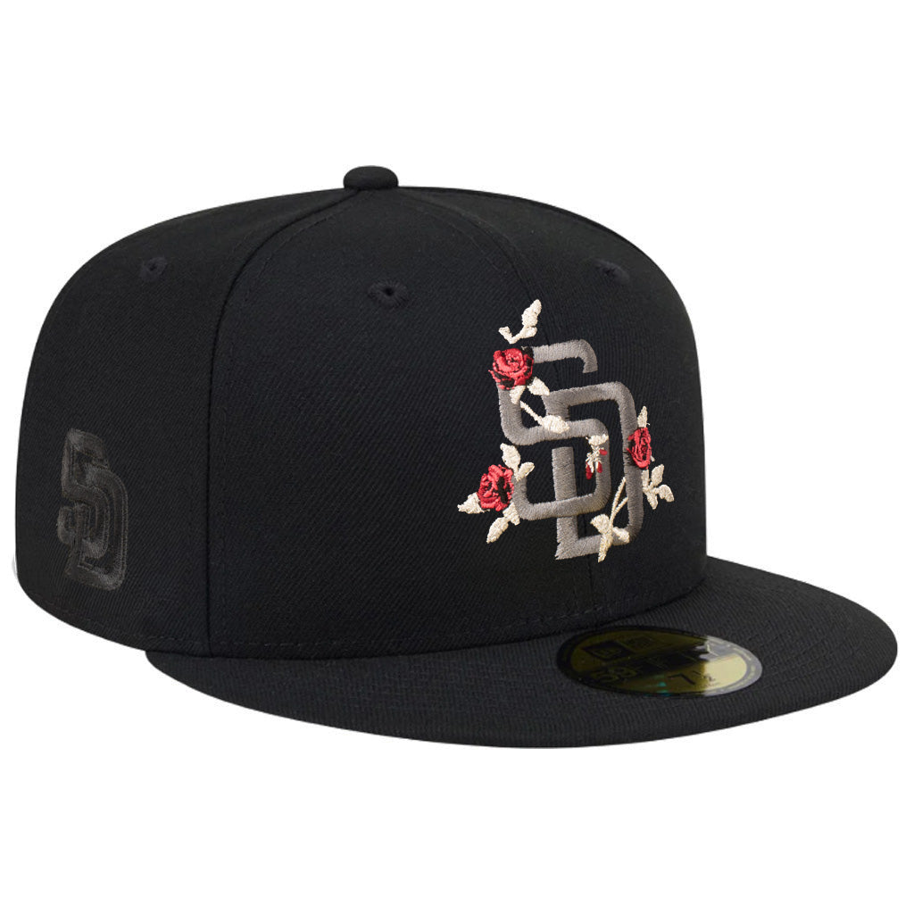 MLB San Diego Padres New Era Black Roses 59FIFTY Fitted Hat - Black