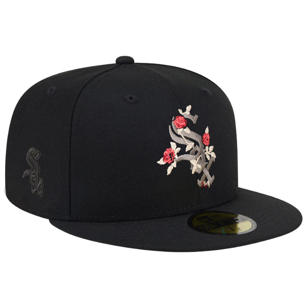 MLB Chicago White Sox New Era Black Roses 59FIFTY Fitted Hat - Black