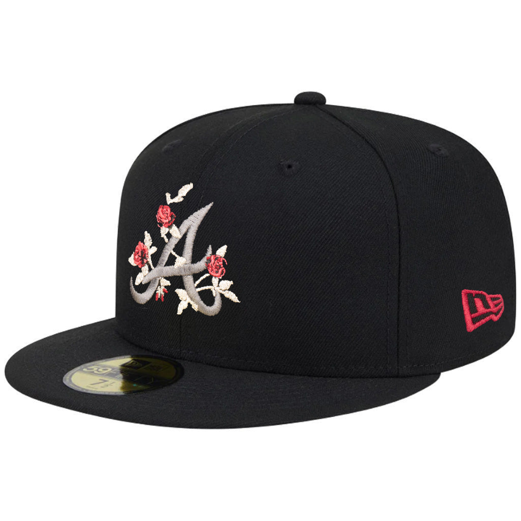 MLB Atlanta Braves New Era Black Roses 59FIFTY Fitted Hat - Black