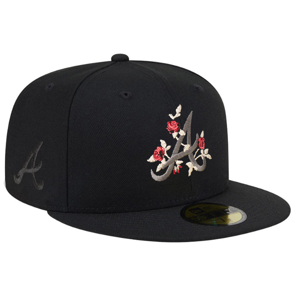 MLB Atlanta Braves New Era Black Roses 59FIFTY Fitted Hat - Black