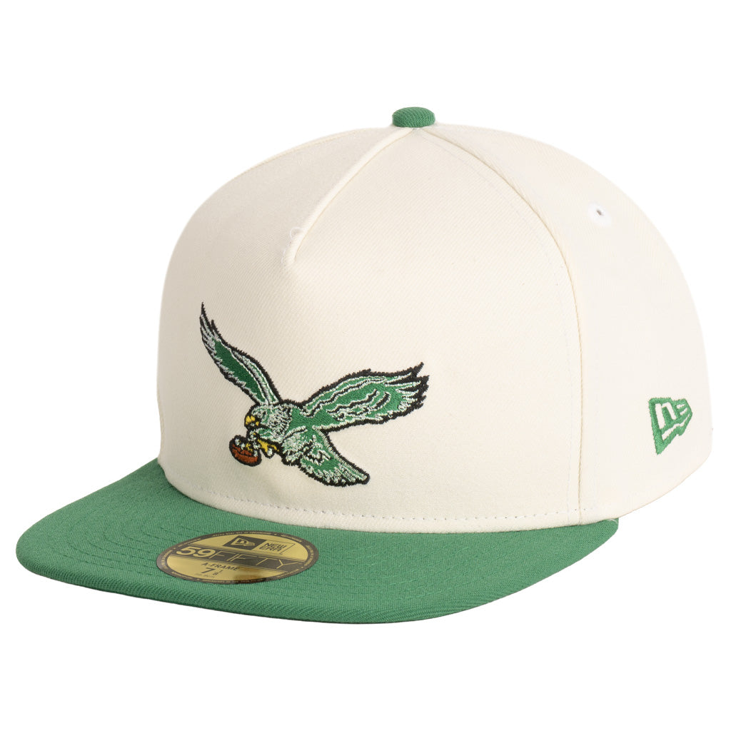NFL Philadelphia Eagles New Era Two-Tone OTC 59FIFTY A-Frame Fitted Hat - Cream