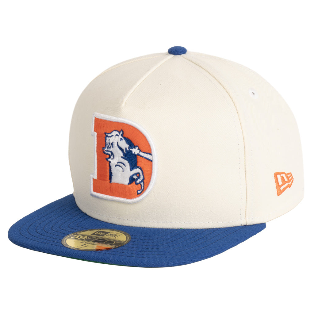 NFL Denver Broncos New Era Two-Tone OTC 59FIFTY A-Frame Fitted Hat - Cream