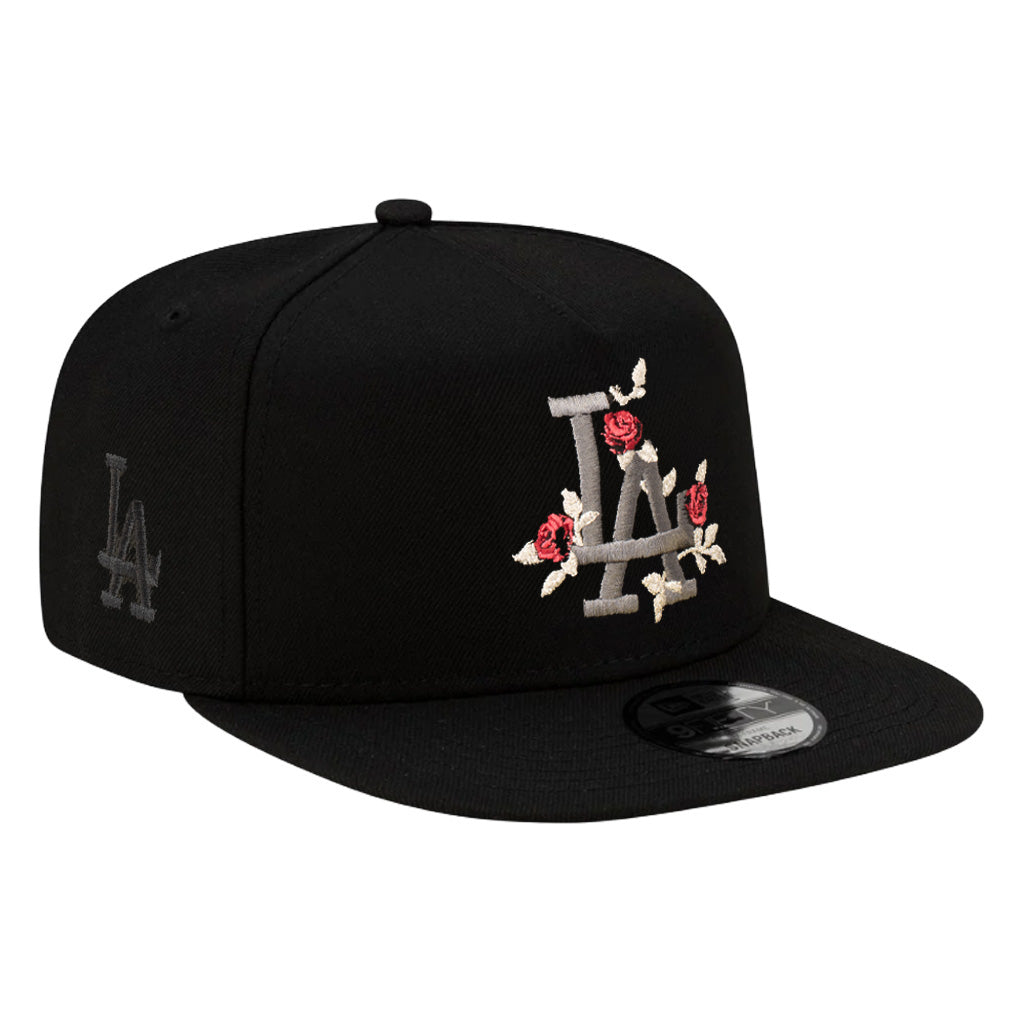 MLB Los Angeles Dodgers New Era Black Roses 9FIFTY A-Frame Snapback Hat - Black