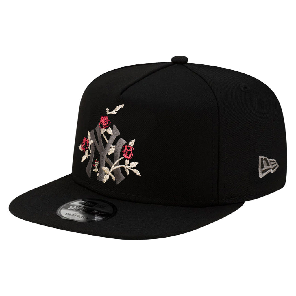 MLB New York Yankees New Era Black Roses 9FIFTY A-Frame Snapback Hat - Black
