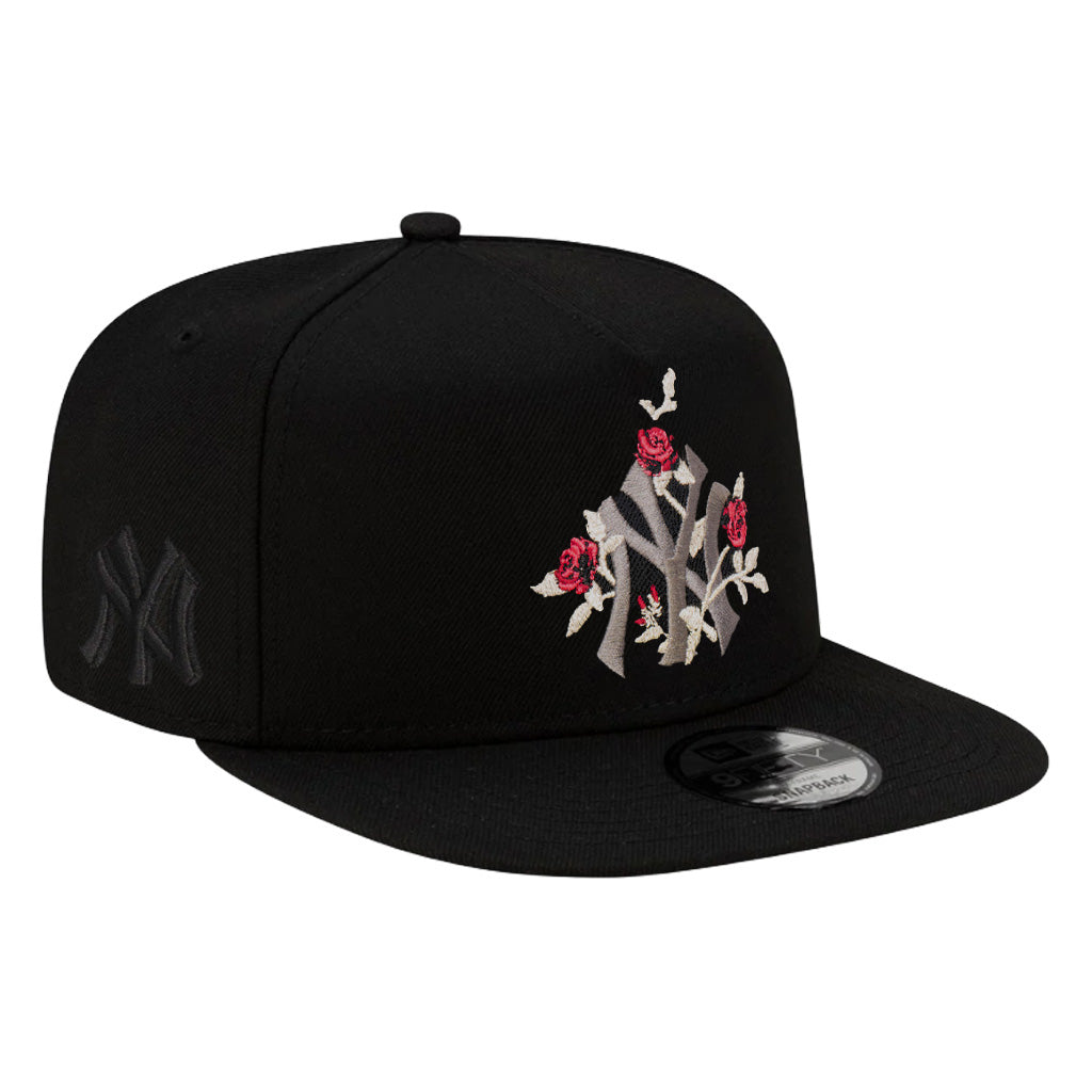 MLB New York Yankees New Era Black Roses 9FIFTY A-Frame Snapback Hat - Black