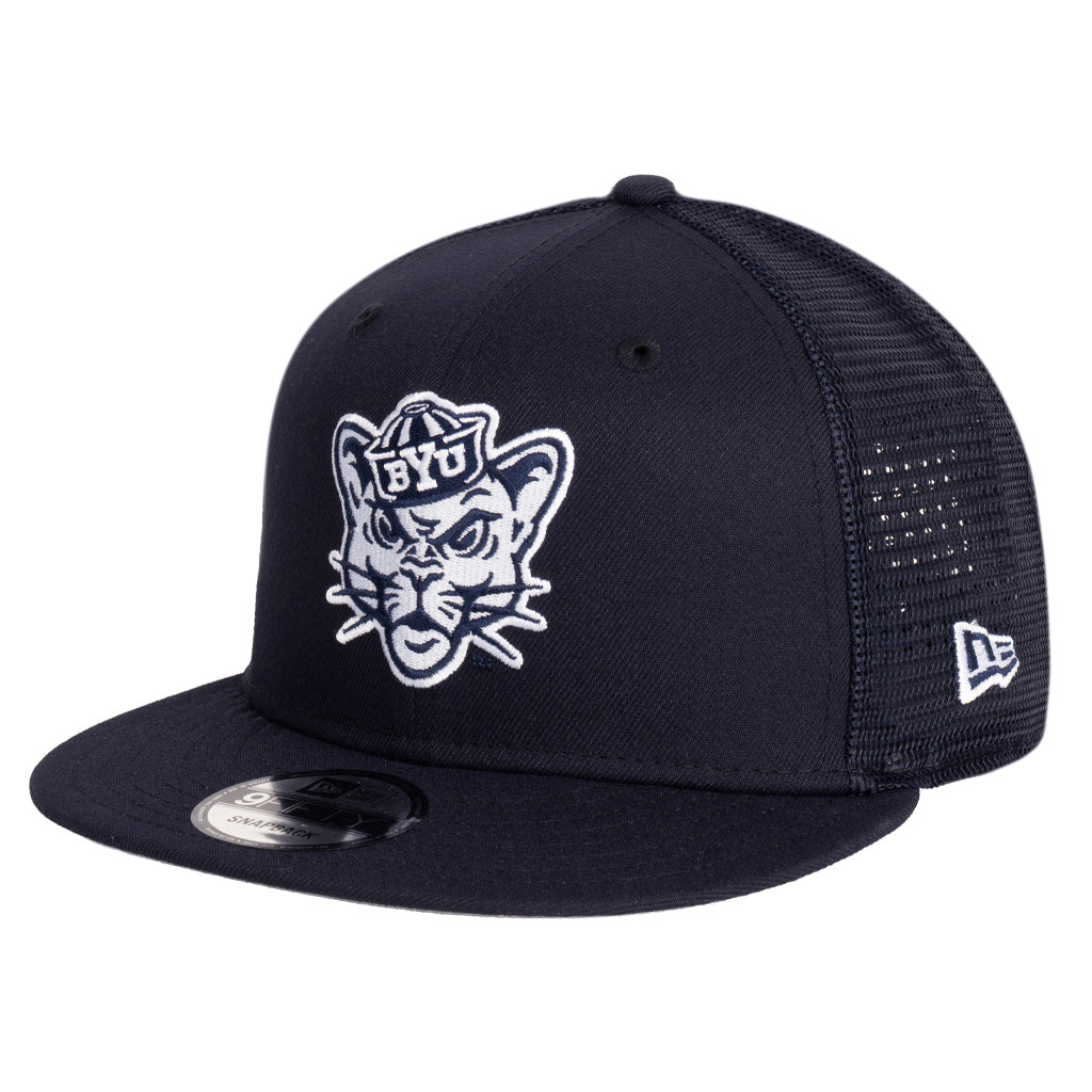 NCAA BYU Cougars New Era Shadowline Trucker 9FIFTY Snapback Hat - Navy