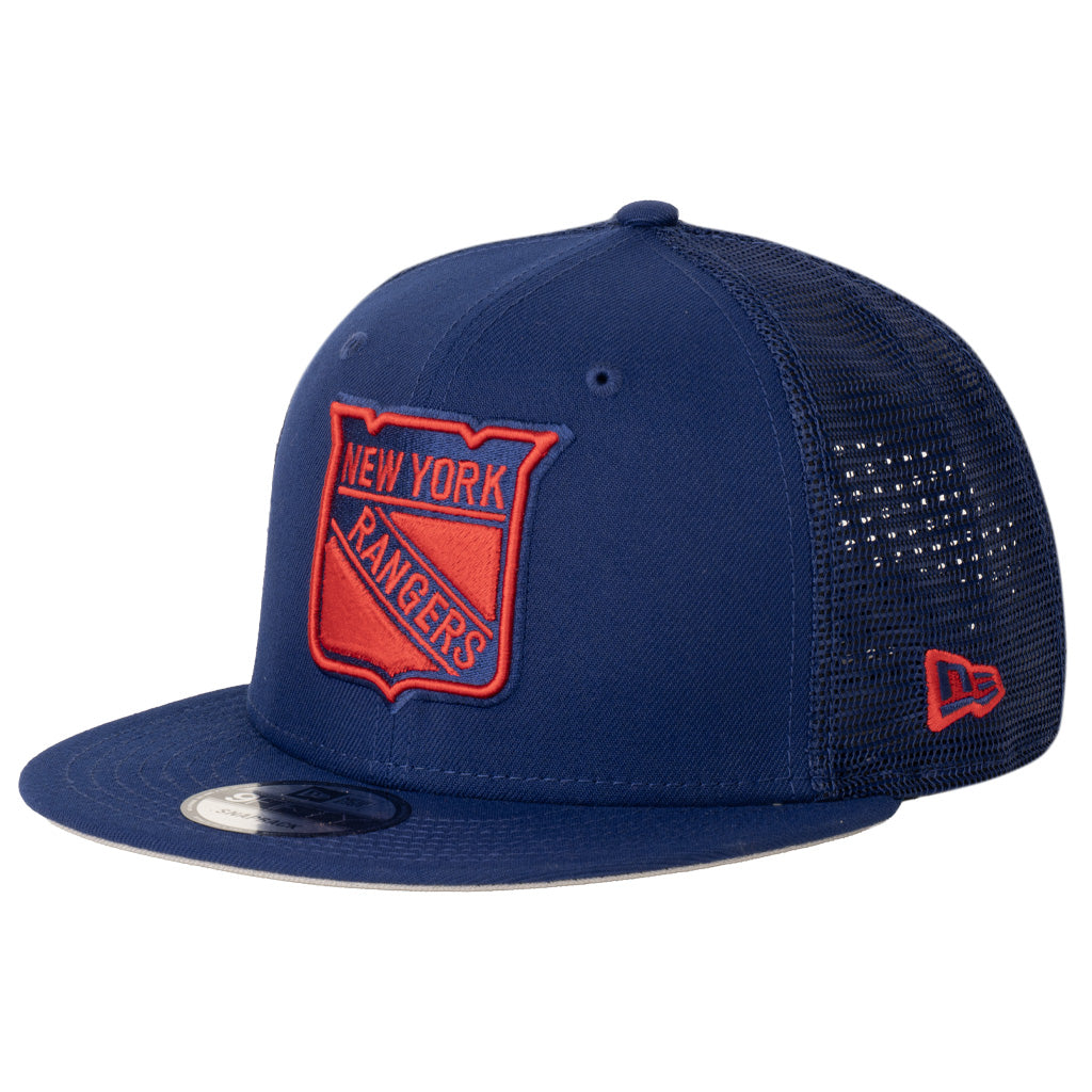 NHL New York Rangers New Era Shadowline Trucker 9FIFTY Snapback Hat - Blue