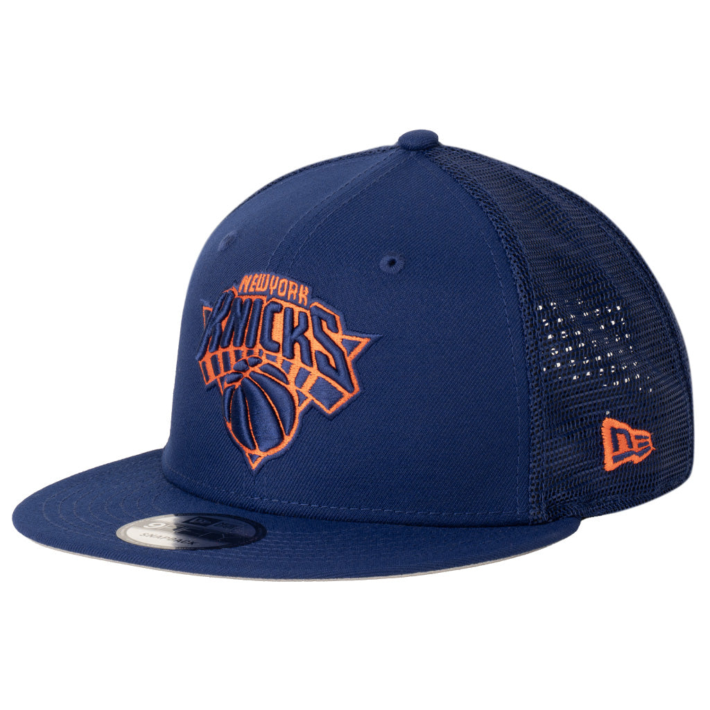 NBA New York Knicks New Era Shadowline Trucker 9FIFTY Snapback Hat - Blue