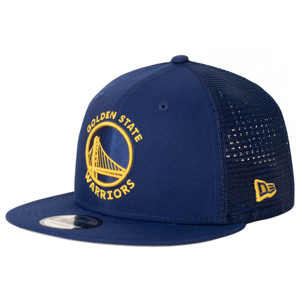 NBA Golden State Warriors New Era Shadowline Trucker 9FIFTY Snapback Hat - Blue