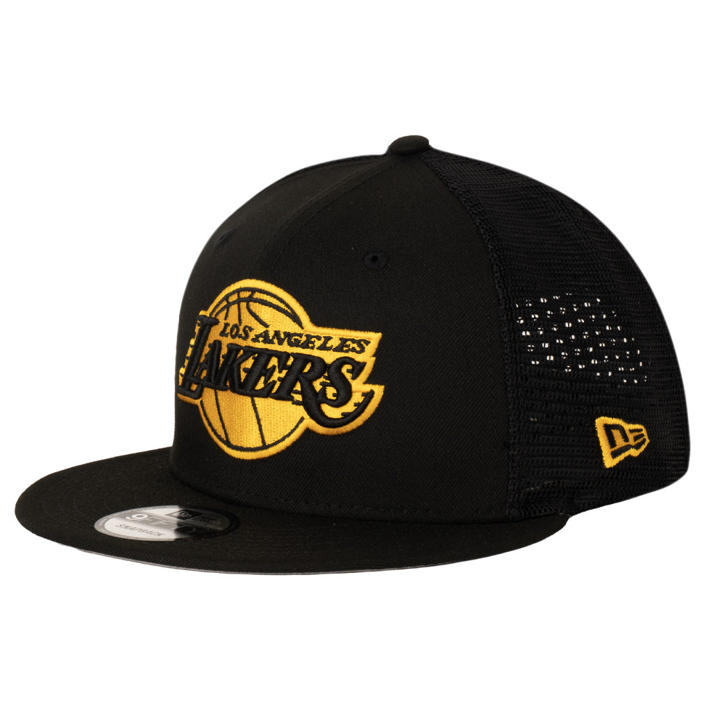 NBA Los Angeles Lakers New Era Shadowline Trucker 9FIFTY Snapback Hat - Black