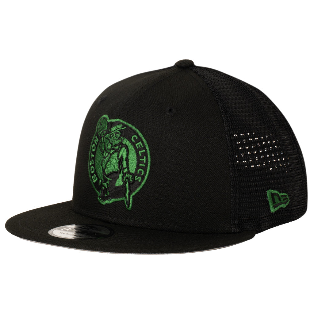 NBA Boston Celtics New Era Shadowline Trucker 9FIFTY Snapback Hat - Black
