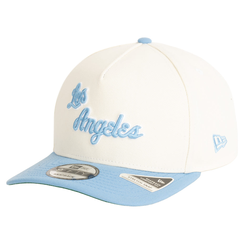 NBA Los Angeles Lakers New Era Two-Tone Throwback Team Color 9FIFTY A-Frame Snapback Hat - Cream