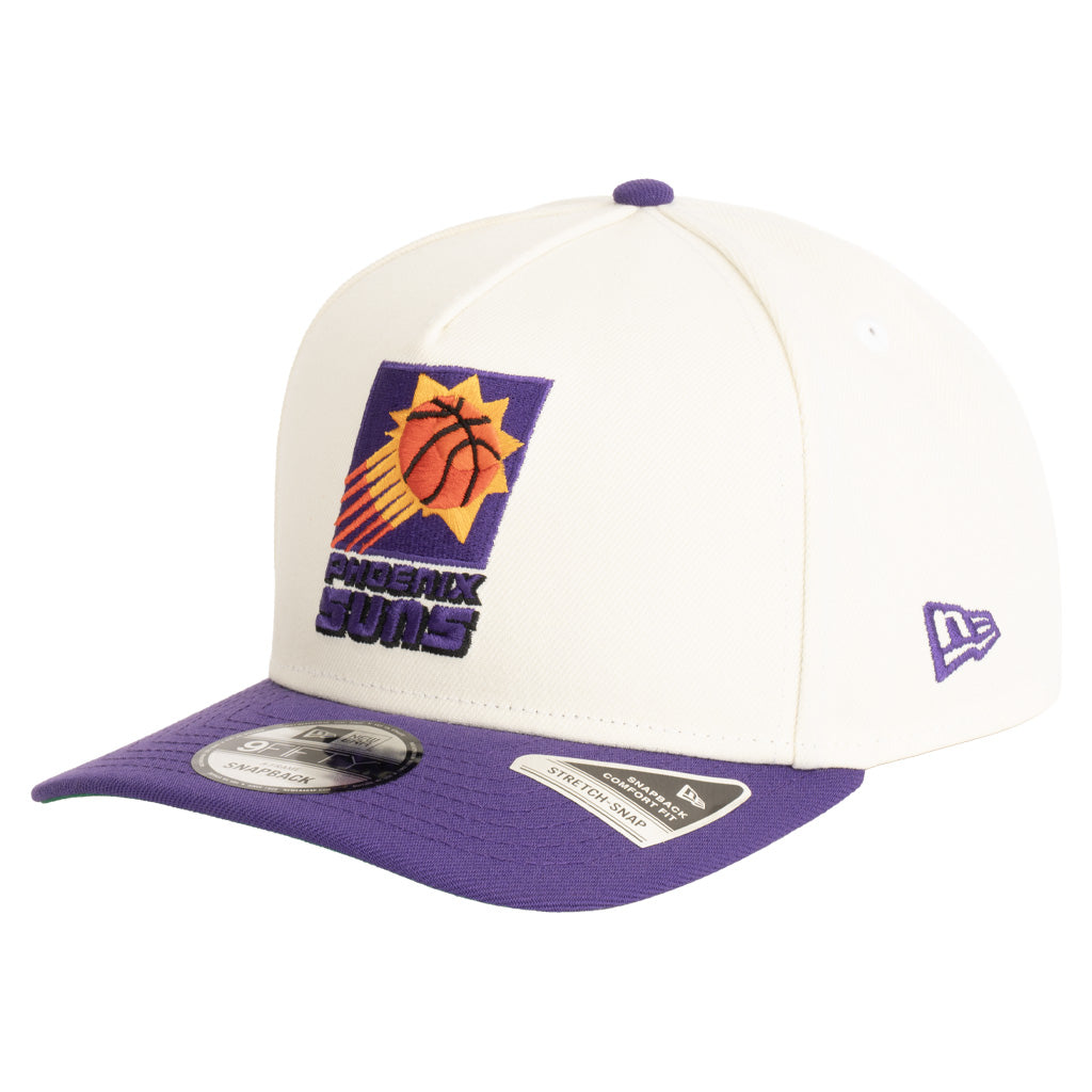 NBA Phoenix Suns New Era Two-Tone Throwback Team Color 9FIFTY A-Frame Snapback Hat - Cream