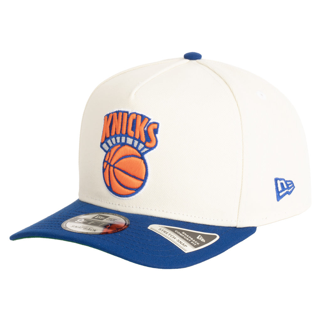 NBA New York Knicks New Era Two-Tone  Throwback Team Color 9FIFTY A-Frame Snapback Hat - Cream