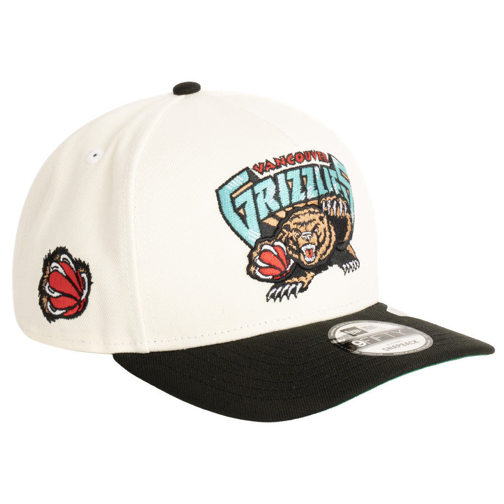 NBA Memphis Grizzlies New Era Two-Tone Throwback Team Color 9FIFTY A-Frame Snapback Hat - Cream