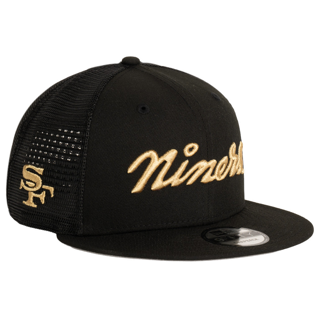NFL San Francisco 49ers New Era Rival Shadowline Trucker 9FIFTY Snapback Hat - Black