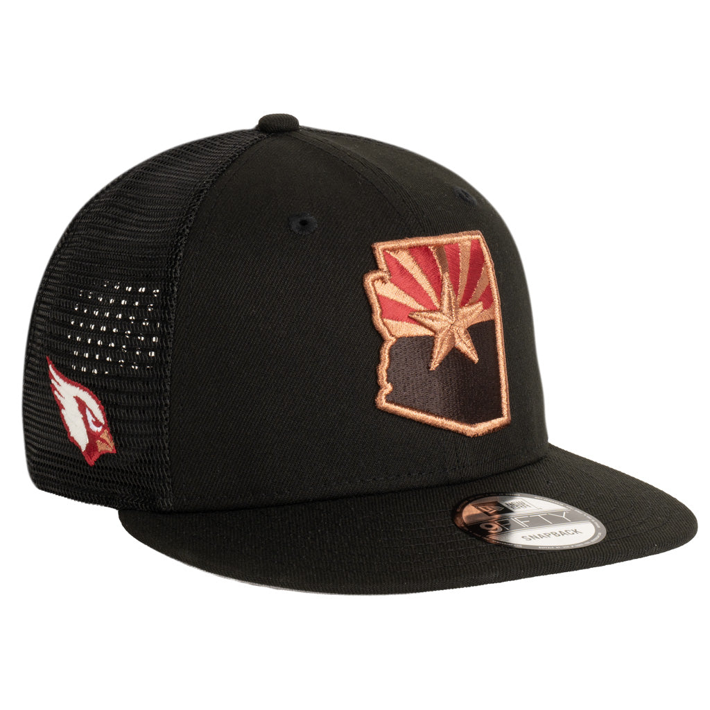 NFL Arizona Cardinals New Era Rival State Shadowline Trucker 9FIFTY Snapback Hat - Black