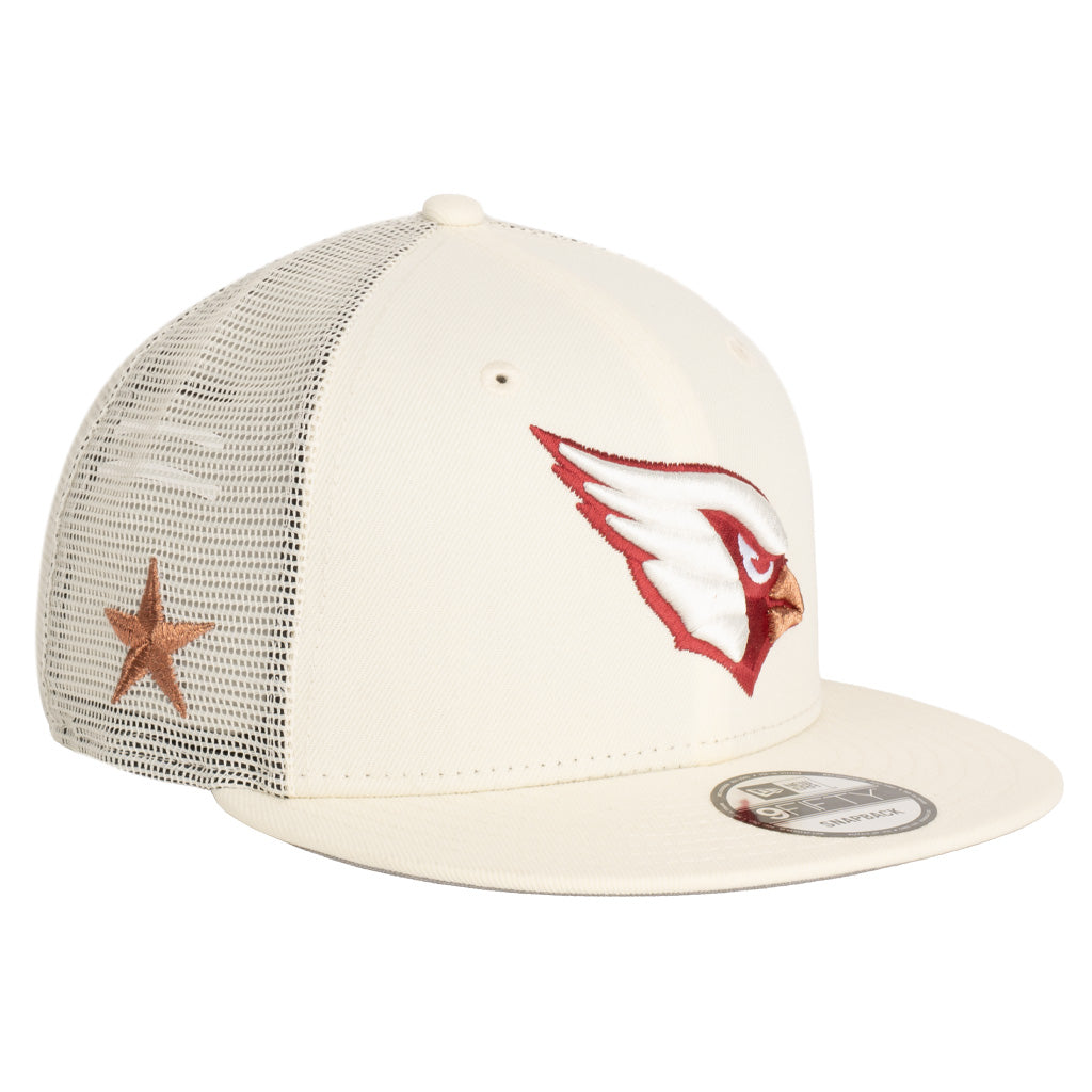 NFL Arizona Cardinals New Era Rival Bird Shadowline Trucker 9FIFTY Snapback Hat - Cream