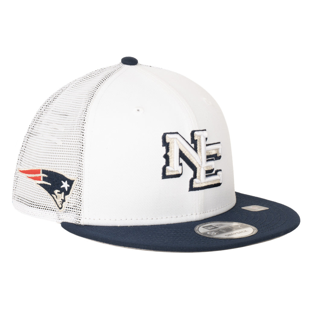 NFL New England Patriots New Era Rival Shadowline Trucker 9FIFTY Snapback Hat - White