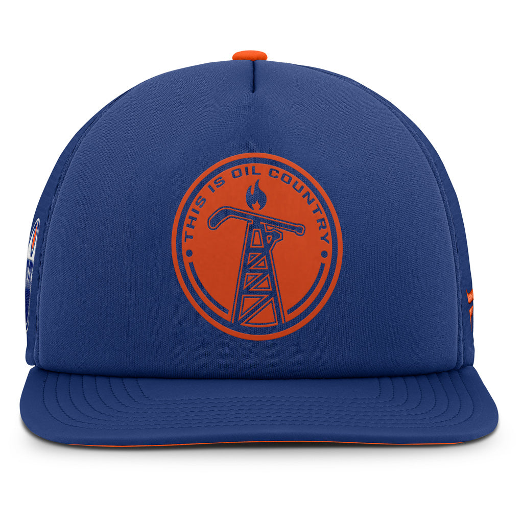 NHL Edmonton Oilers Fanatics Hometown Foam Snapack Hat - Navy