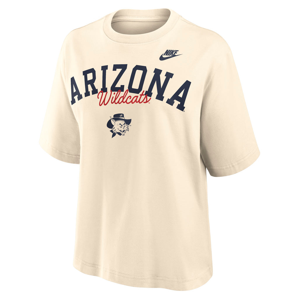 NCAA Arizona Wildcats Women's Nike Legacy Boxy T-Shirt - Cream