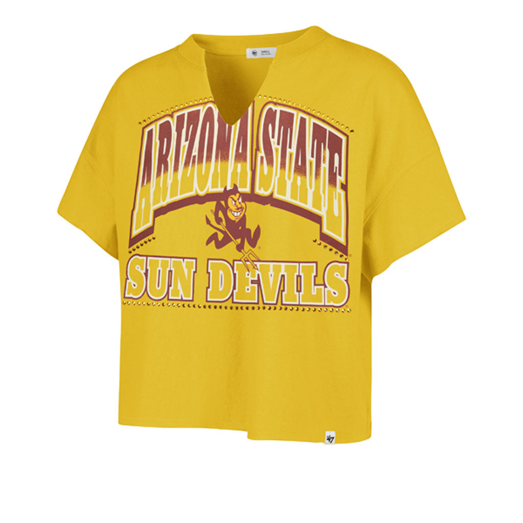 NCAA Arizona State Sun Devils Women's '47 Win Big Notch T-Shirt - Gold