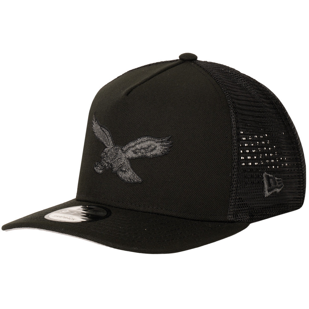 NFL Philadelphia Eagles New Era Black Pearl A-Frame 9FIFTY Trucker Snapback Hat
