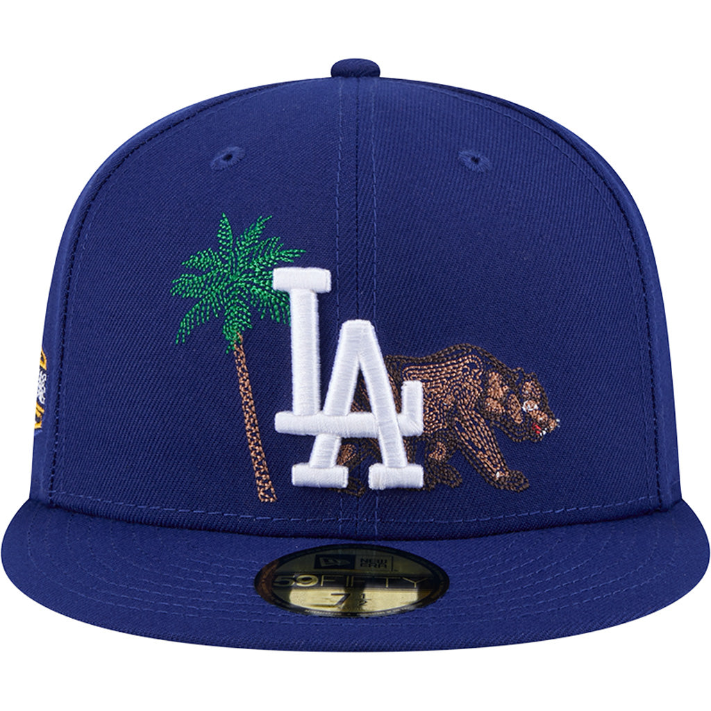 MLB Los Angeles Dodgers New Era State Stitch 59FIFTY Fitted Hat - Blue