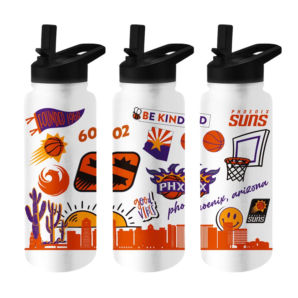 NFL Phoenix Suns Logo Brands 34oz Native Quencher Bottle - White