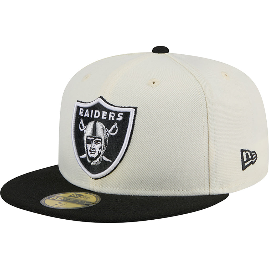 NFL Las Vegas Raiders New Era Two-Tone Chrome OTC 59FIFTY Fitted Hat - Chrome