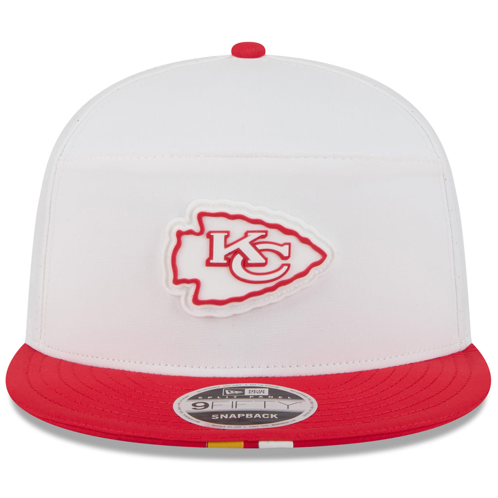 NFL Kansas City Chiefs New Era 2025 Training 9FIFTY Split Panel Snapback Hat - White