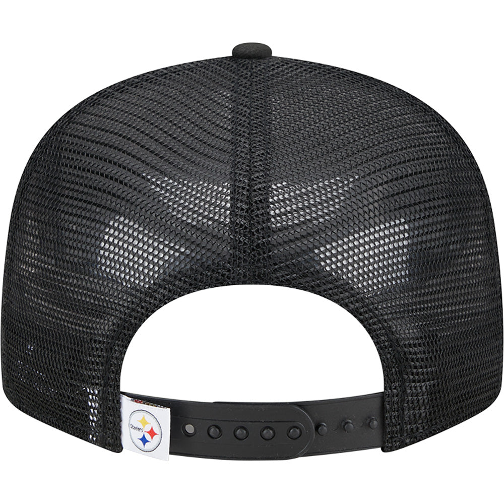 NFL Pittsburgh Steelers New Era Trucker 9FIFTY Snapback Hat - Black