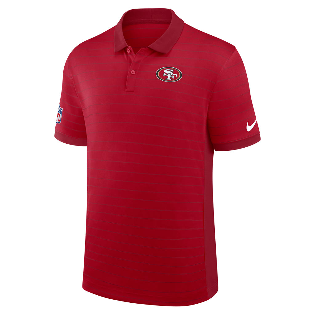 NFL San Francisco 49ers Nike 2025 Dri-Fit Striped Polo - Red